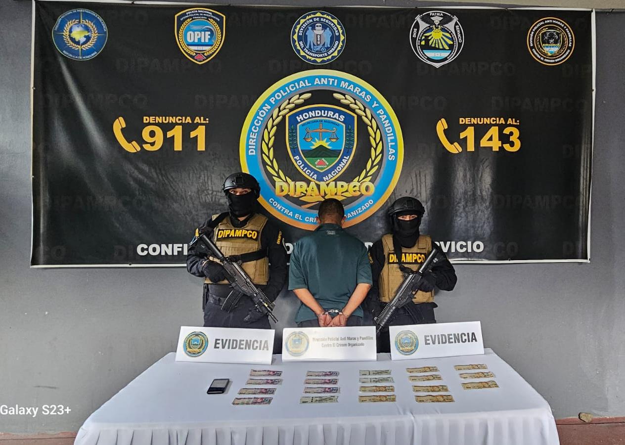 DIPAMPCO captura a alias “El Viejo, Pelón”, extorsionador de la Pandilla 18 en La Lima, Cortés