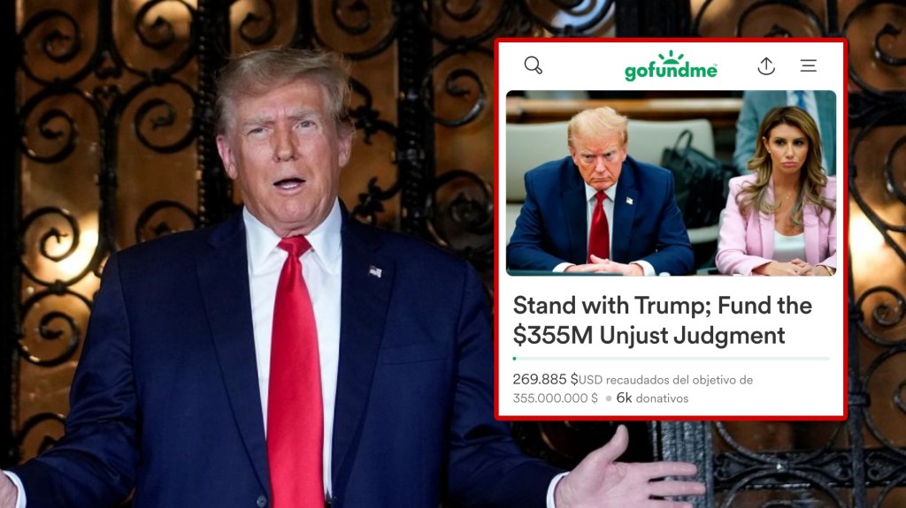 Seguidores de Trump lanzan campaña en GoFundMe para recaudar $355 millones que el expresidente tiene que pagar en Nueva York