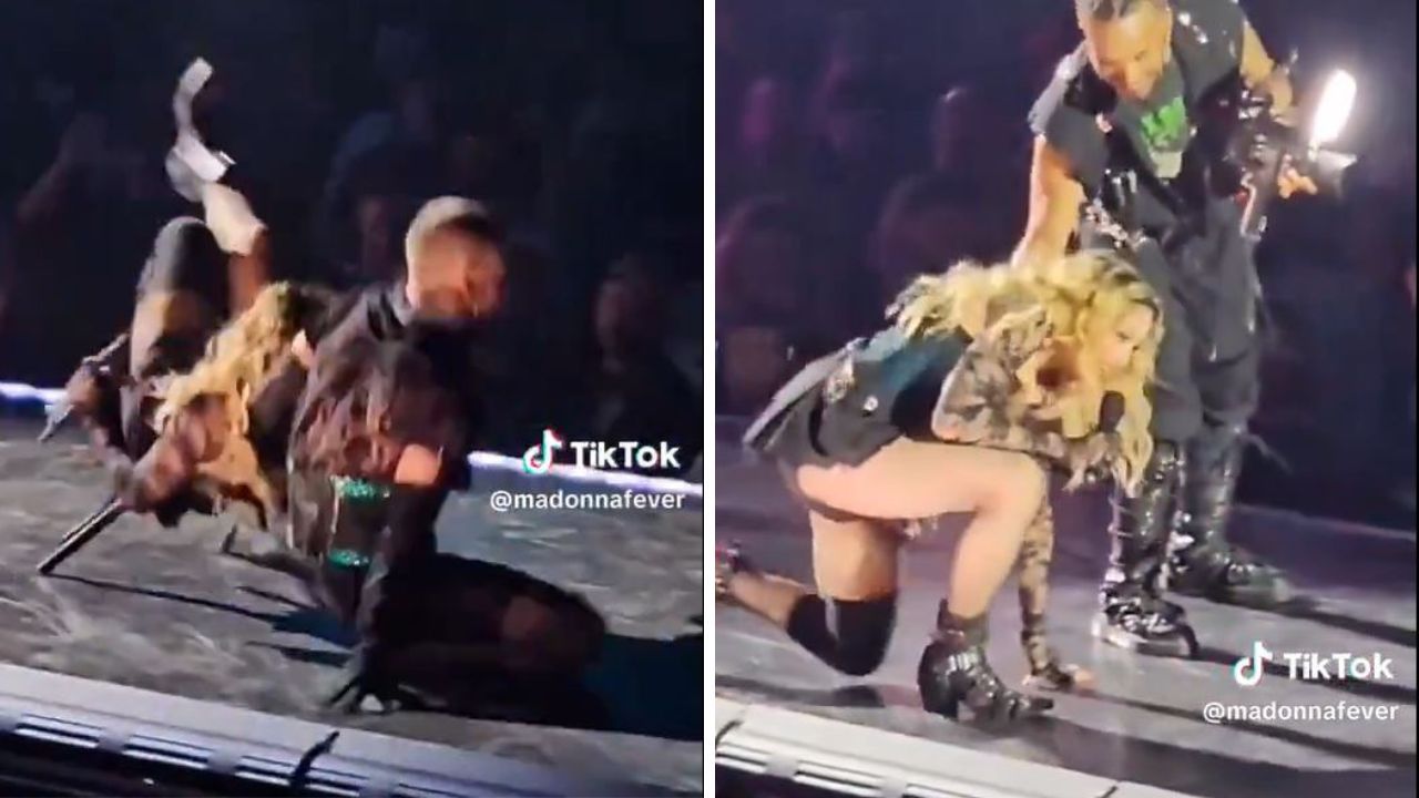 Un bailarín tiró al suelo a Madonna durante su show en Seattle