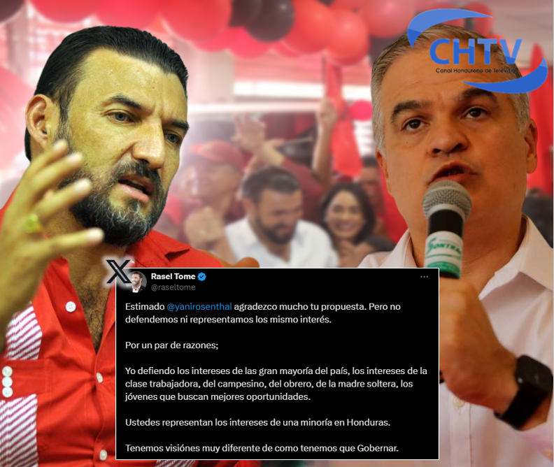 Rasel Tomé rechaza invitación de Yani Rosenthal para volver al Partido Liberal, “No tenemos los mismos intereses”