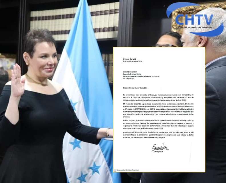 Beatriz Valle presenta su renuncia como embajadora en Canadá en desacuerdo con eliminar la extradición