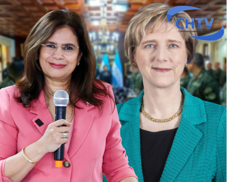 Rixi Moncada sostiene reunión con embajadora de EUA, Laura Dogu, y jefe del Estado Mayor Conjunto