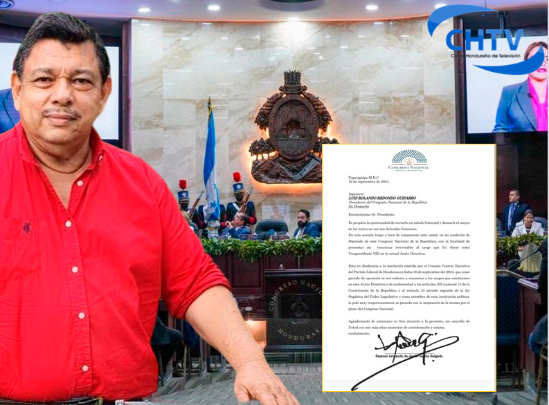 Diputado Samuel García renuncia a junta directiva del CN tras ordenanza por parte del Consejo Central Ejecutivo del Partido Liberal