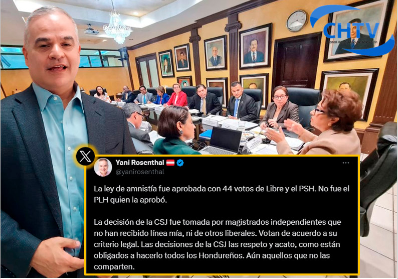 Yani Rosenthal se “lava las manos” y afirma que decisión en la Corte Suprema de Justicia fue “independiente” y que no han recibido línea de su parte