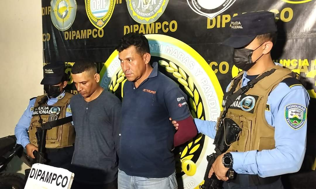 DIPAMPCO captura a dos miembros de la banda “Crimen Organizado” relacionados con extorsiones