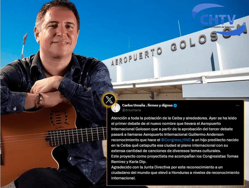 Aeropuerto Golosón de La Ceiba cambiará de nombre y se llamará “Guillermo Anderson” para honrar la memoria del artista nacional