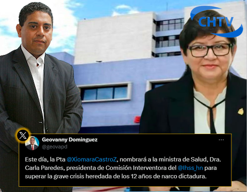Xiomara Castro nombra a la ministra de Salud, Carla Paredes para que asuma la presidencia de nueva Comisión Interventora del IHSS