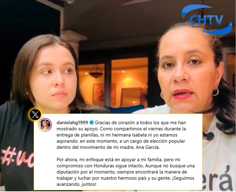 Daniela Hernández descarta participar en política y niega candidatura en el movimiento de Ana García para elecciones primarias