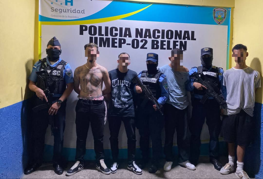 Miembros de la pandilla 18 son las 4 personas capturadas por la policía nacional en el bulevar del norte a la altura de la colonia la Laguna de Comayaguela