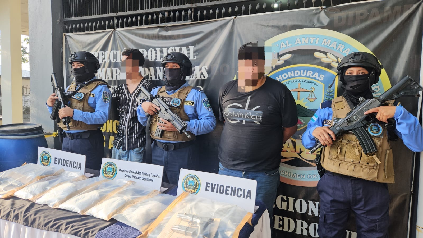 DIPAMPCO desmantela narcolaboratorio de la MS-13 y captura a dos miembros de este grupo criminal en SPS