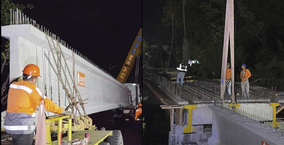 ¡Positivo! Avanza construcción del puente Germania con llegada de vigas para estructura principal