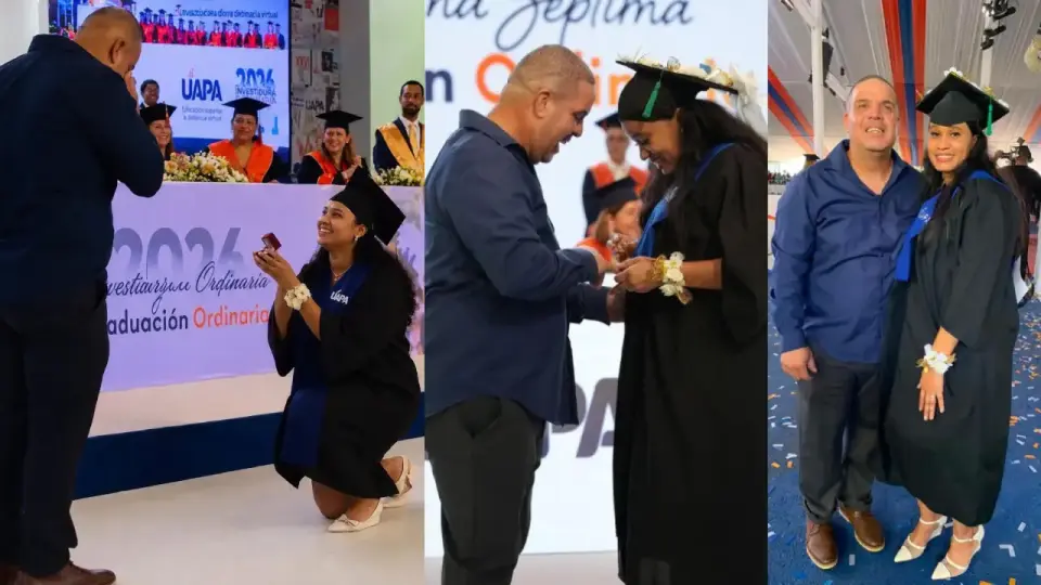Jovencita sorprende a su novio con propuesta de matrimonio durante su graduación