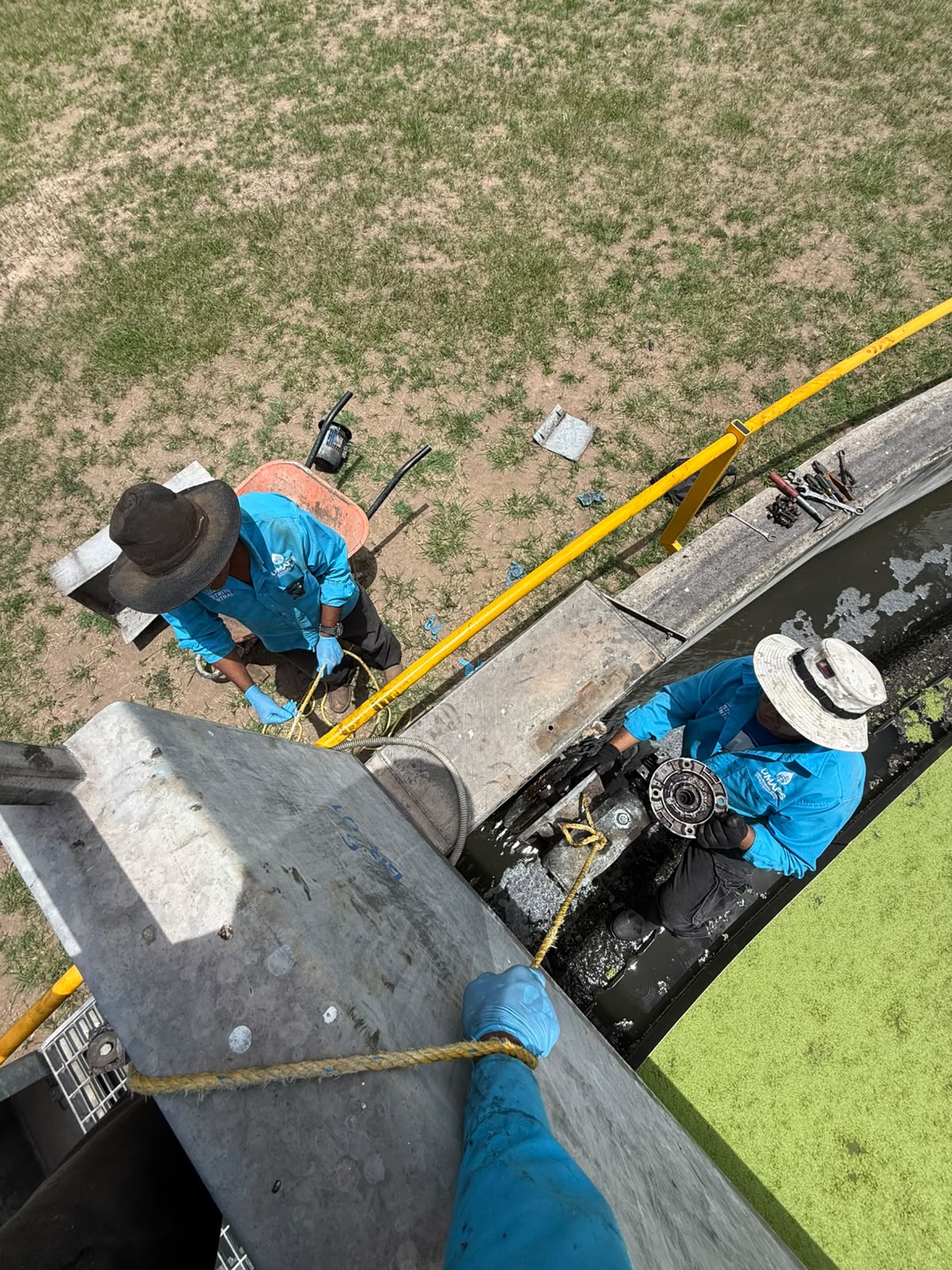 UMAPS ejecuta labores de limpieza en planta de aguas residuales de la Cuenca San José