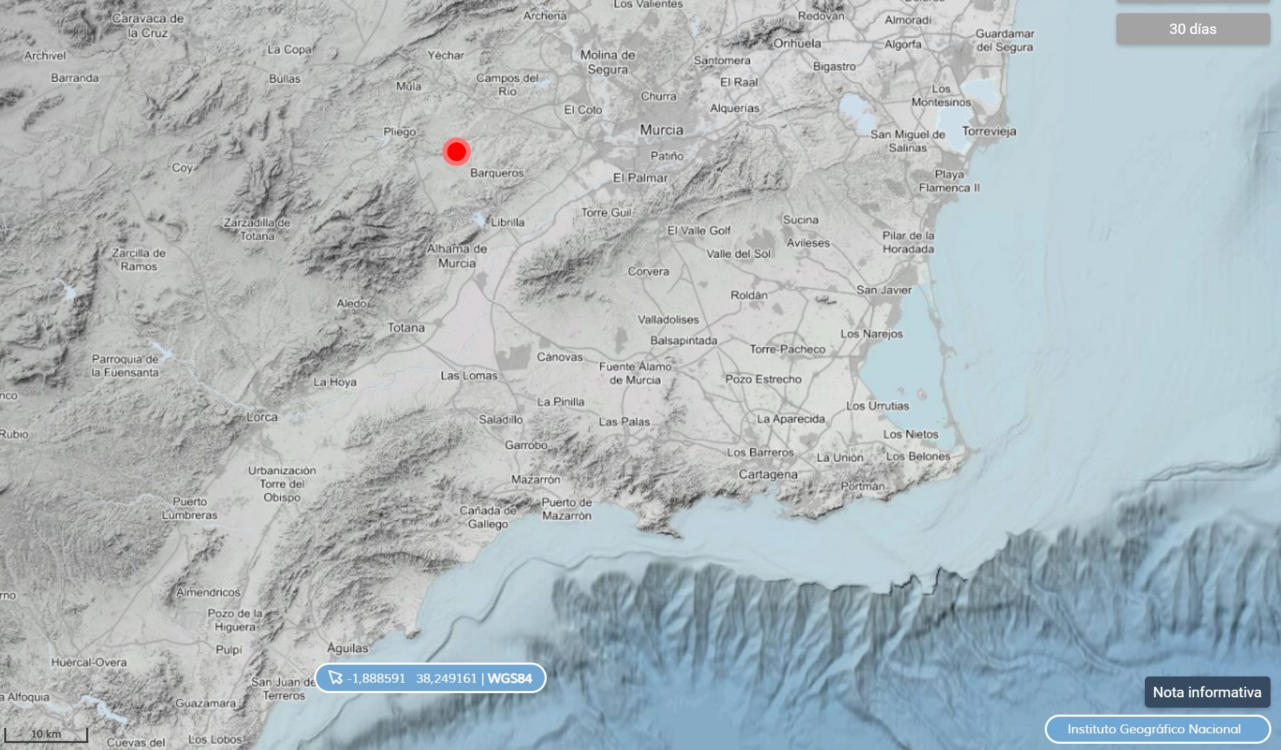 Sismo de 4,1 grados sorprende a habitantes de Murcia y zonas cercanas en España