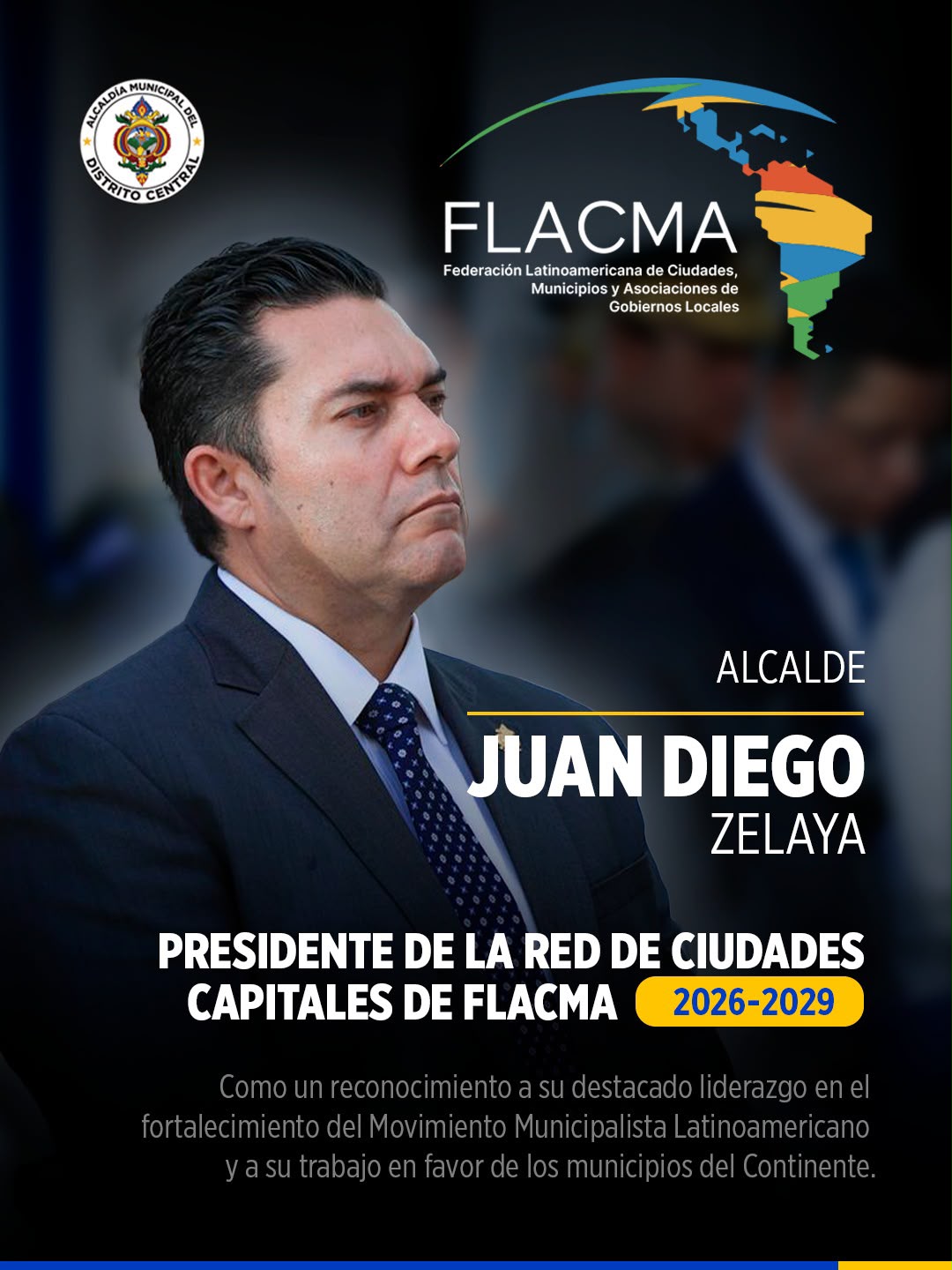 Juan Diego Zelaya asume presidencia de la Red Latinoamericana de Ciudades Capitales